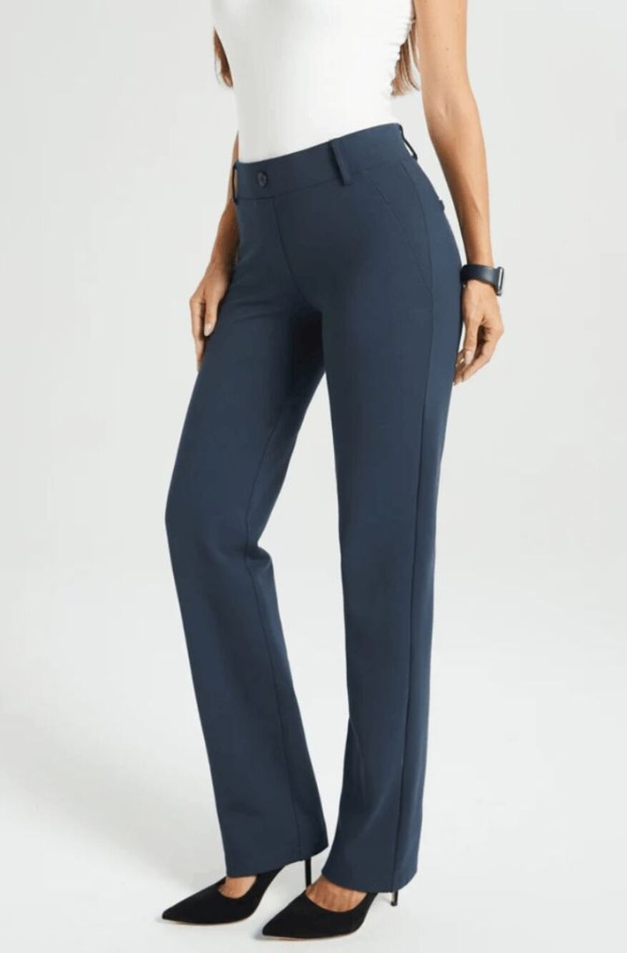 New Betabrand Navy Straight Two Pocket Dress Pant Yoga Pants XLarge Long Tall